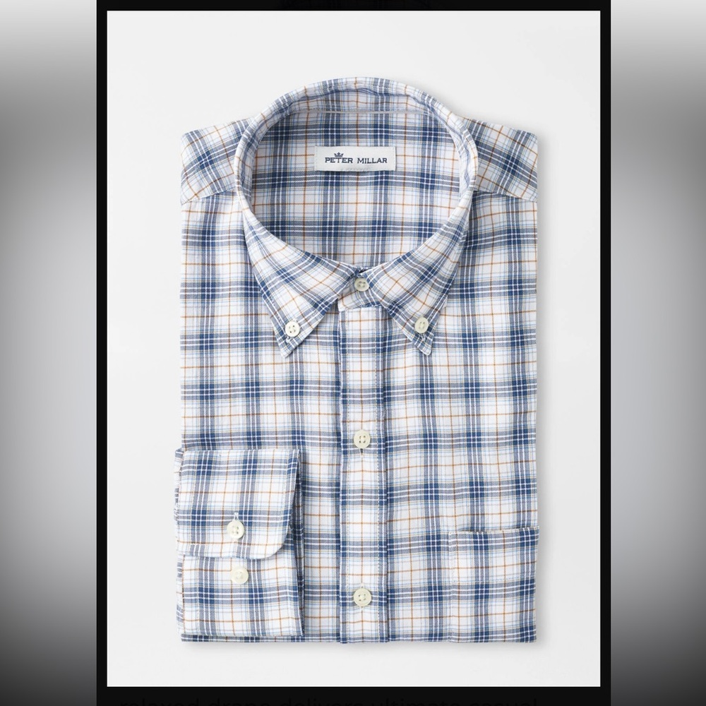 PETER MILLAR ARMIDALE COTTON SPORT SHIRT - ATLANTIC BLUE